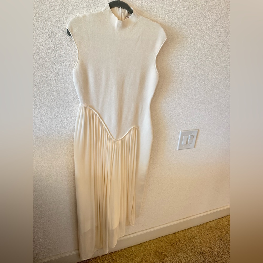 ET OCHS FRANCIS ASYMMETRIC KNIT COMBO MIDI DRESS | Size: Medium - Picture 4 of 6